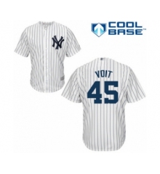 Youth New York Yankees #45 Luke Voit Authentic White Home Baseball Player Jersey