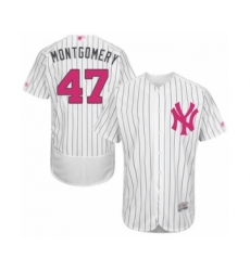 Men's New York Yankees #47 Jordan Montgomery Authentic White 2016 Mother's Day Fashion Flex Base Baseball Player Jersey
