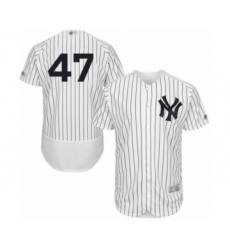 Men's New York Yankees #47 Jordan Montgomery White Home Flex Base Authentic Collection Baseball Player Jersey