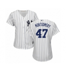 Women's New York Yankees #47 Jordan Montgomery Authentic White Home Baseball Player Jersey