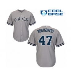 Youth New York Yankees #47 Jordan Montgomery Authentic Grey Road Baseball Player Jersey