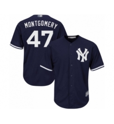 Youth New York Yankees #47 Jordan Montgomery Authentic Navy Blue Alternate Baseball Player Jersey