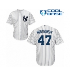 Youth New York Yankees #47 Jordan Montgomery Authentic White Home Baseball Player Jersey