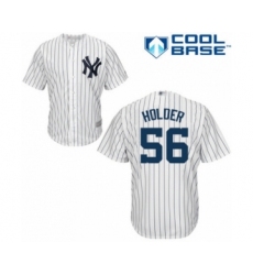 Youth New York Yankees #56 Jonathan Holder Authentic White Home Baseball Player Jersey