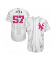 Men's New York Yankees #57 Chad Green Authentic White 2016 Mother's Day Fashion Flex Base Baseball Player Jersey