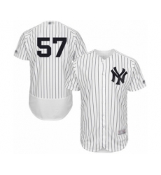 Men's New York Yankees #57 Chad Green White Home Flex Base Authentic Collection Baseball Player Jersey