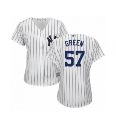 Women's New York Yankees #57 Chad Green Authentic White Home Baseball Player Jersey