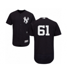 Men's New York Yankees #61 Ben Heller Navy Blue Alternate Flex Base Authentic Collection Baseball Player Jersey