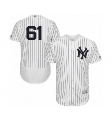 Men's New York Yankees #61 Ben Heller White Home Flex Base Authentic Collection Baseball Player Jersey