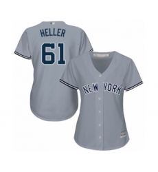 Women's New York Yankees #61 Ben Heller Authentic Grey Road Baseball Player Jersey