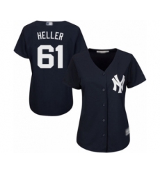 Women's New York Yankees #61 Ben Heller Authentic Navy Blue Alternate Baseball Player Jersey