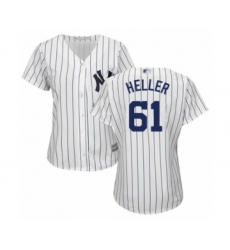 Women's New York Yankees #61 Ben Heller Authentic White Home Baseball Player Jersey
