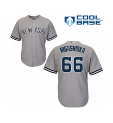 Youth New York Yankees #66 Kyle Higashioka Authentic Grey Road Baseball Player Jersey