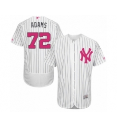 Men's New York Yankees #72 Chance Adams Authentic White 2016 Mother's Day Fashion Flex Base Baseball Player Jersey