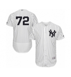 Men's New York Yankees #72 Chance Adams White Home Flex Base Authentic Collection Baseball Player Jersey