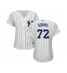 Women's New York Yankees #72 Chance Adams Authentic White Home Baseball Player Jersey