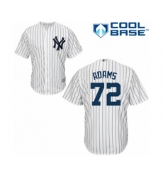 Youth New York Yankees #72 Chance Adams Authentic White Home Baseball Player Jersey