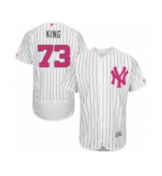 Men's New York Yankees #73 Mike King Authentic White 2016 Mother's Day Fashion Flex Base Baseball Player Jersey