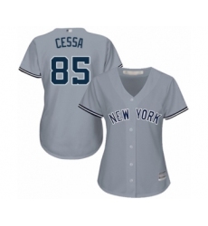 Women's New York Yankees #85 Luis Cessa Authentic Grey Road Baseball Player Jersey