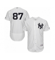 Men's New York Yankees #87 Albert Abreu White Home Flex Base Authentic Collection Baseball Player Jersey