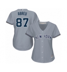 Women's New York Yankees #87 Albert Abreu Authentic Grey Road Baseball Player Jersey