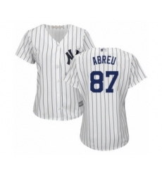 Women's New York Yankees #87 Albert Abreu Authentic White Home Baseball Player Jersey