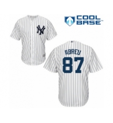 Youth New York Yankees #87 Albert Abreu Authentic White Home Baseball Player Jersey