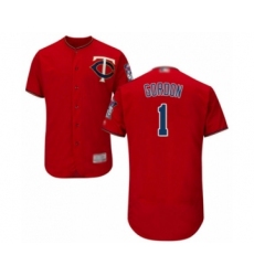 Men's Minnesota Twins #1 Nick Gordon Authentic Scarlet Alternate Flex Base Authentic Collection Baseball Player Jersey