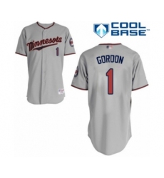 Youth Minnesota Twins #1 Nick Gordon Authentic Grey Road Cool Base Baseball Player Jersey