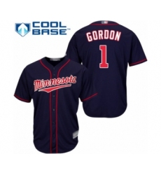 Youth Minnesota Twins #1 Nick Gordon Authentic Navy Blue Alternate Road Cool Base Baseball Player Jersey