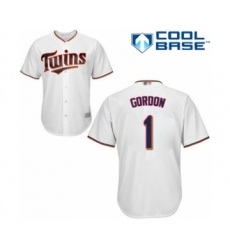 Youth Minnesota Twins #1 Nick Gordon Authentic White Home Cool Base Baseball Player Jersey