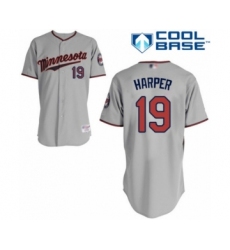 Youth Minnesota Twins #19 Ryne Harper Authentic Grey Road Cool Base Baseball Player Jersey