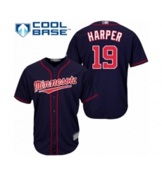 Youth Minnesota Twins #19 Ryne Harper Authentic Navy Blue Alternate Road Cool Base Baseball Player Jersey