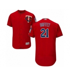 Men's Minnesota Twins #21 Tyler Duffey Authentic Scarlet Alternate Flex Base Authentic Collection Baseball Player Jersey