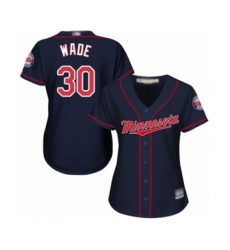 Women's Minnesota Twins #30 LaMonte Wade Authentic Navy Blue Alternate Road Cool Base Baseball Player Jersey