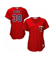 Women's Minnesota Twins #30 LaMonte Wade Authentic Scarlet Alternate Cool Base Baseball Player Jersey