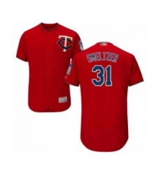 Men's Minnesota Twins #31 Devin Smeltzer Authentic Scarlet Alternate Flex Base Authentic Collection Baseball Player Jersey