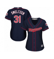 Women's Minnesota Twins #31 Devin Smeltzer Authentic Navy Blue Alternate Road Cool Base Baseball Player Jersey
