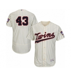 Men's Minnesota Twins #43 Lewis Thorpe Authentic Cream Alternate Flex Base Authentic Collection Baseball Player Jersey