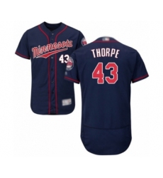 Men's Minnesota Twins #43 Lewis Thorpe Authentic Navy Blue Alternate Flex Base Authentic Collection Baseball Player Jersey