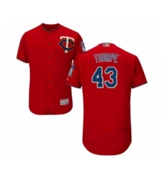 Men's Minnesota Twins #43 Lewis Thorpe Authentic Scarlet Alternate Flex Base Authentic Collection Baseball Player Jersey