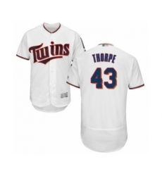 Men's Minnesota Twins #43 Lewis Thorpe White Home Flex Base Authentic Collection Baseball Player Jersey