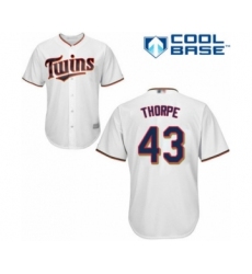 Youth Minnesota Twins #43 Lewis Thorpe Authentic White Home Cool Base Baseball Player Jersey