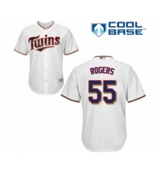 Youth Minnesota Twins #55 Taylor Rogers Authentic White Home Cool Base Baseball Player Jersey
