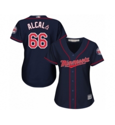 Women's Minnesota Twins #66 Jorge Alcala Authentic Navy Blue Alternate Road Cool Base Baseball Player Jersey