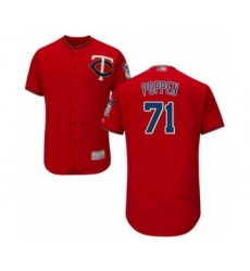 Men's Minnesota Twins #71 Sean Poppen Authentic Scarlet Alternate Flex Base Authentic Collection Baseball Player Jersey
