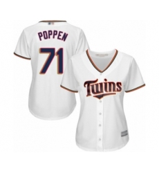 Women's Minnesota Twins #71 Sean Poppen Authentic White Home Cool Base Baseball Player Jersey