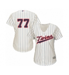 Women's Minnesota Twins #77 Fernando Romero Authentic Cream Alternate Cool Base Baseball Player Jersey