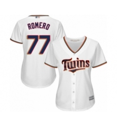 Women's Minnesota Twins #77 Fernando Romero Authentic White Home Cool Base Baseball Player Jersey