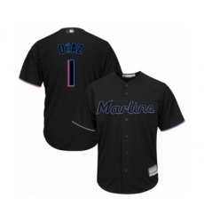 Youth Miami Marlins #1 Isan Diaz Authentic Black Alternate 2 Cool Base Baseball Player Jersey
